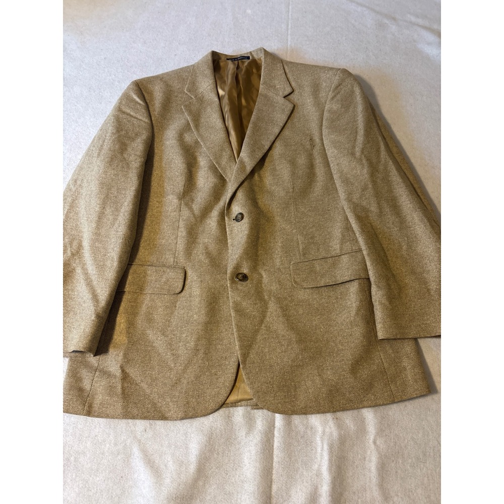 Lands Ends Blazer Mens 42R Tan Textured 2-Button Sport Coat